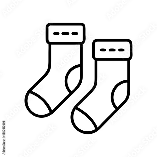 Cozy autumn socks in a minimalist line art style  