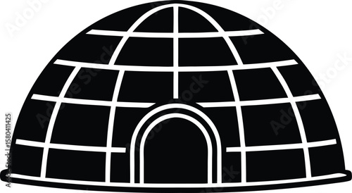 arctic igloo silhouette vector for winter themed designs