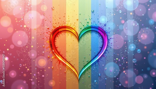 an elegant lgbt pride background representing harmony via symmetry and tone, with frosted glass effects, for internal diversity awards.