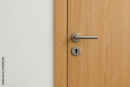 Wallpaper Mural A sleek door handle positioned centrally against a simple backdrop for an office setting. Torontodigital.ca