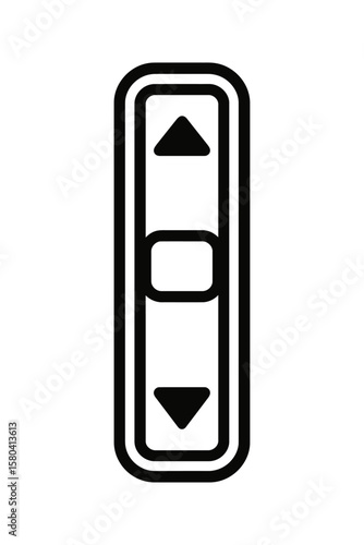Minimalist Black and White Scroll Bar with Arrows Interface Vector - UI Element