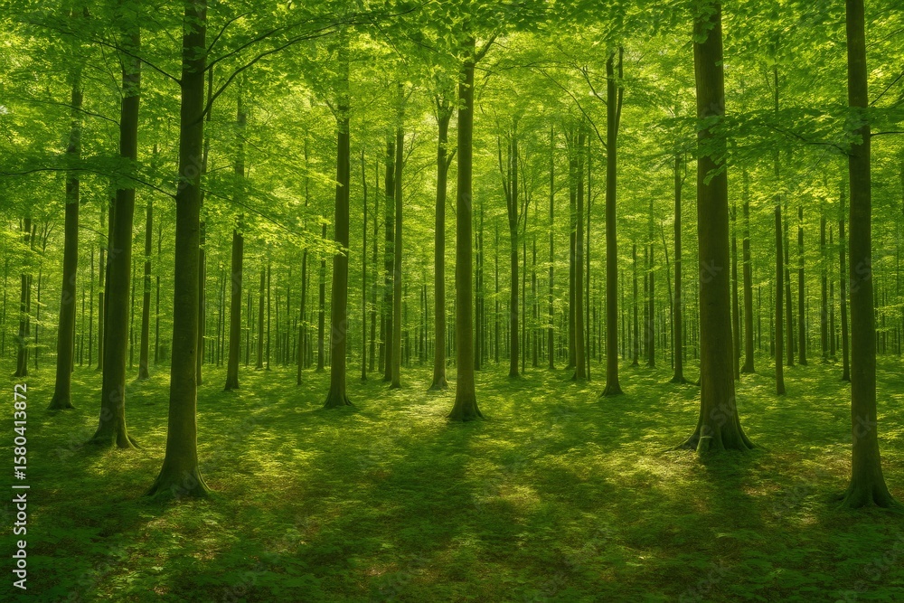 Obraz premium Untouched pristine beech woodland