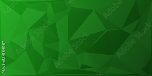Abstract triangle pattern background texture. Geometric low polygon in green gradient design for wallpaper, greeting, banner, page surface, business, presentation, advertising, website