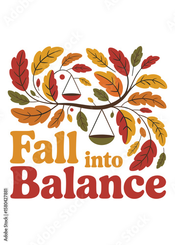 Autumnal Equinox Typography T-Shirt Design Quote