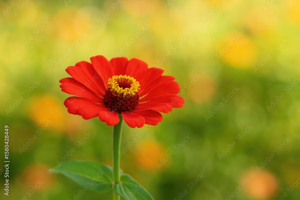 A vibrant red blossom unfolding amidst garden greenery A vibrant red blossom unfolding amidst garden greenery