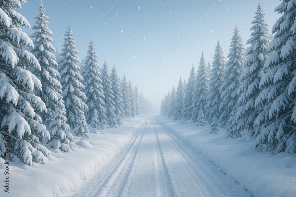 Obraz premium Chilly season with snowfall