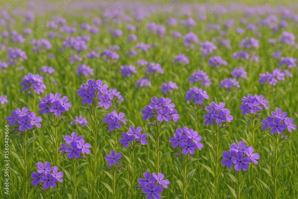Fototapeta premium Lavender blossoms spreading across the meadow