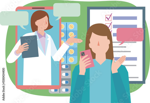 オンライン問診をする女性