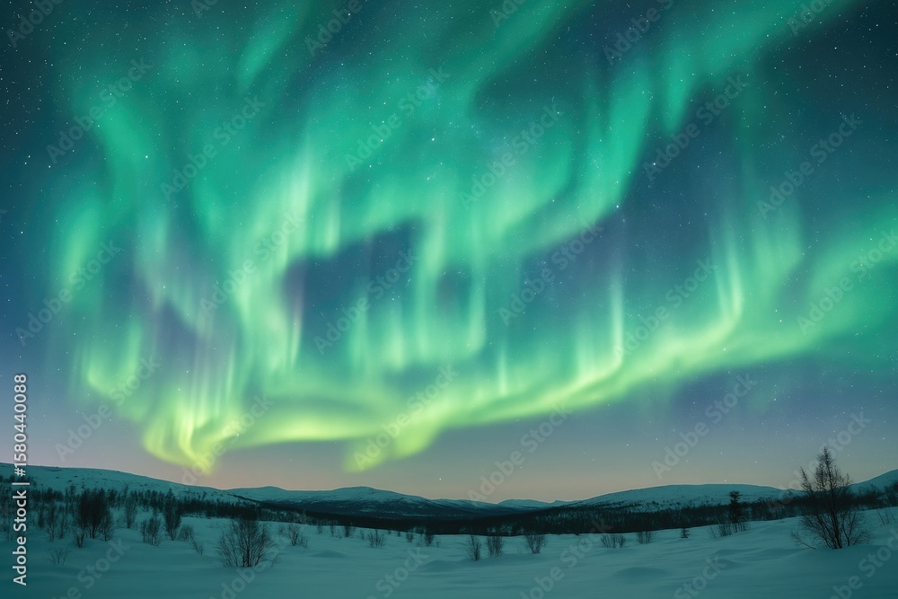 Obraz premium Glowing Northern Lights Display