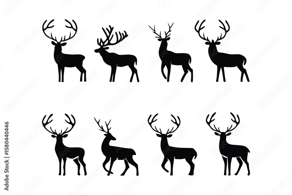 Naklejka premium Silhouette of Deer in Nature