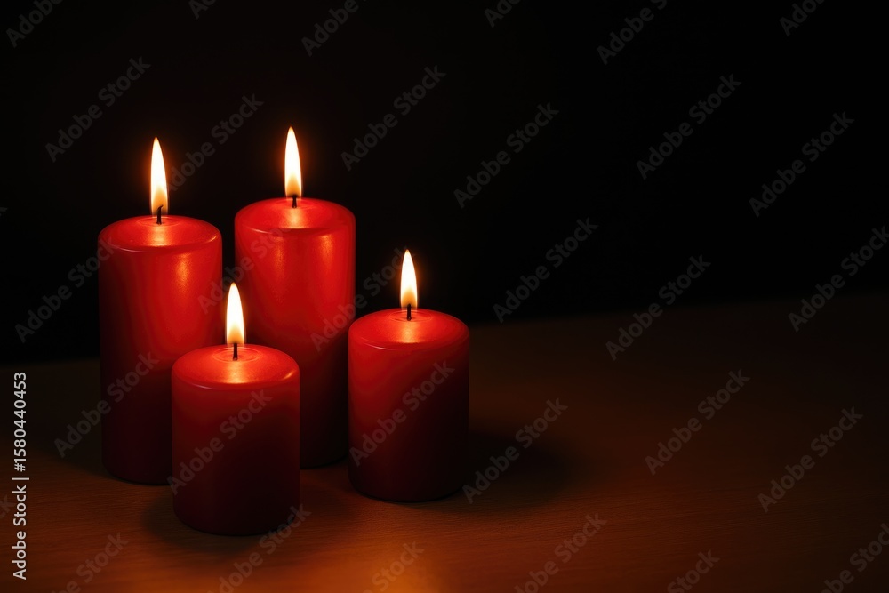 Dark background with red candles and ample space for text Dark background with red candles and ample space for text