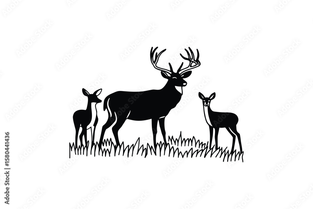 Fototapeta premium Powerful Antler Silhouette Icon