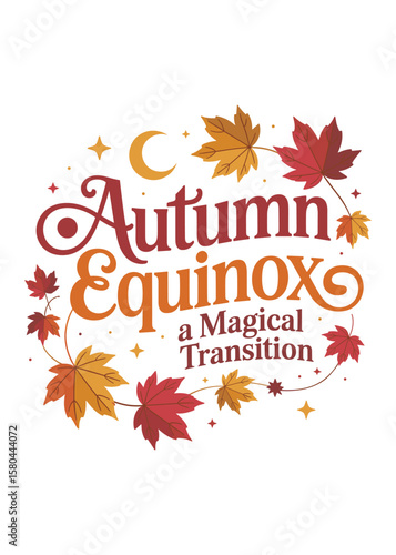 Autumnal Equinox Typography Quote T-Shirt Design