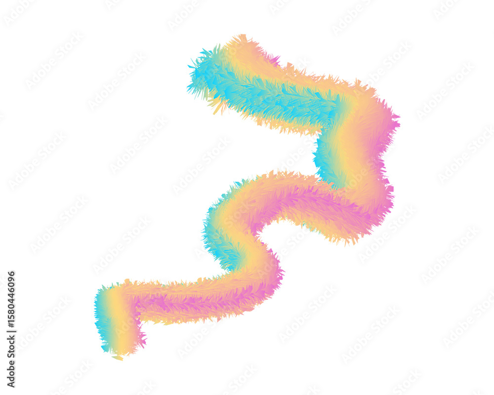 Fototapeta premium Abstract Pastel Pink Blue Yellow Fluffy Wave Design Element Swirl Texture Background