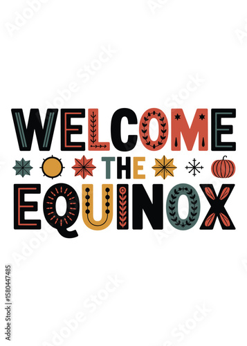 Autumnal Equinox Typography Quote T-Shirt Design