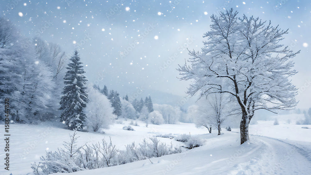 Fototapeta premium Winter Space of Snow