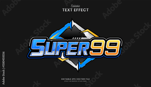 decorative automotive super racing editable text effect design