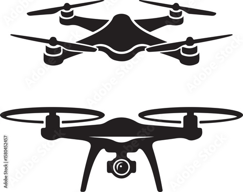 Flying Drone Silhouette Vector

Modern Quadcopter Design Illustration

Aerial Drone in Flight Clipart

Tech Drone Silhouette Icon Art

Remote-Control Drone Vector Graphic
