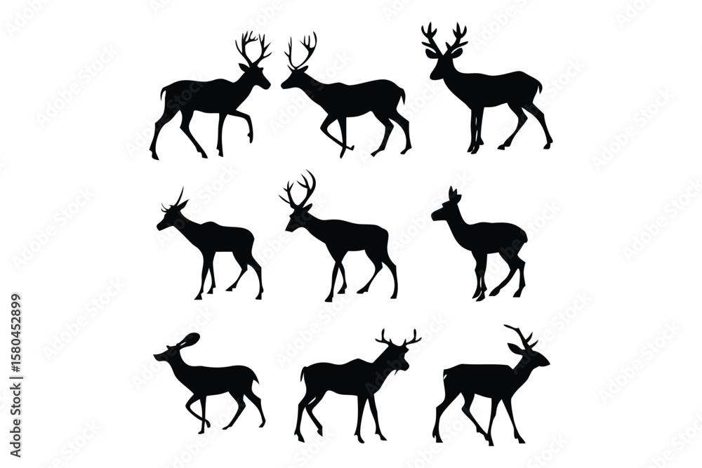 Fototapeta premium Stylized Stag Head Drawing