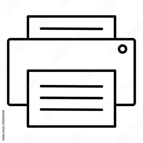 プリンターのアイコンイラスト（線画）002