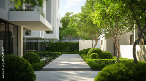 Wallpaper Mural Garden path leading through a landscaped front yard with a house in the background Torontodigital.ca