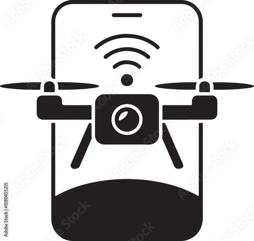 Flying Drone Silhouette Vector

Modern Quadcopter Design Illustration

Aerial Drone in Flight Clipart

Tech Drone Silhouette Icon Art

Remote-Control Drone Vector Graphic