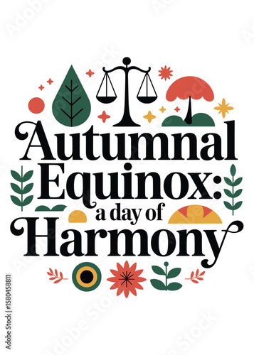 Minimalist Autumnal Equinox Quote Typography T-Shirt Design