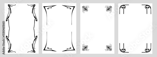 set vintage frame, elegant retro collection