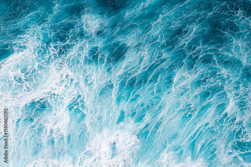 Fototapeta Naklejka Na Ścianę i Meble -  abstract aerial view background of blue waves