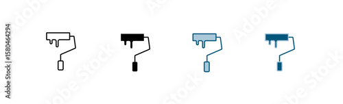 paint roller vector icon equipment 