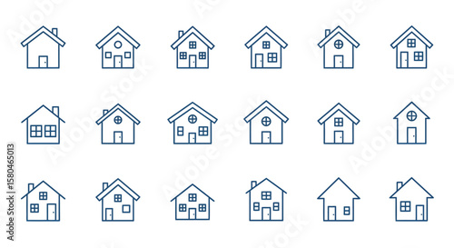 Homes' Variety: Showcasing a series of diverse home designs with modern lines, this image is the perfect visual for the real estate and architectural field. Emphasizing variety, choice.