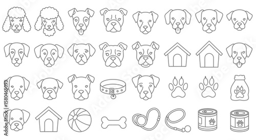 Dog Breed Icons Collection 