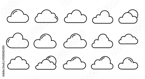 Cloudscape Collection: A collection of simple, elegant cloud illustrations, perfect for adding a touch of whimsy and weather-themed elements to any project.