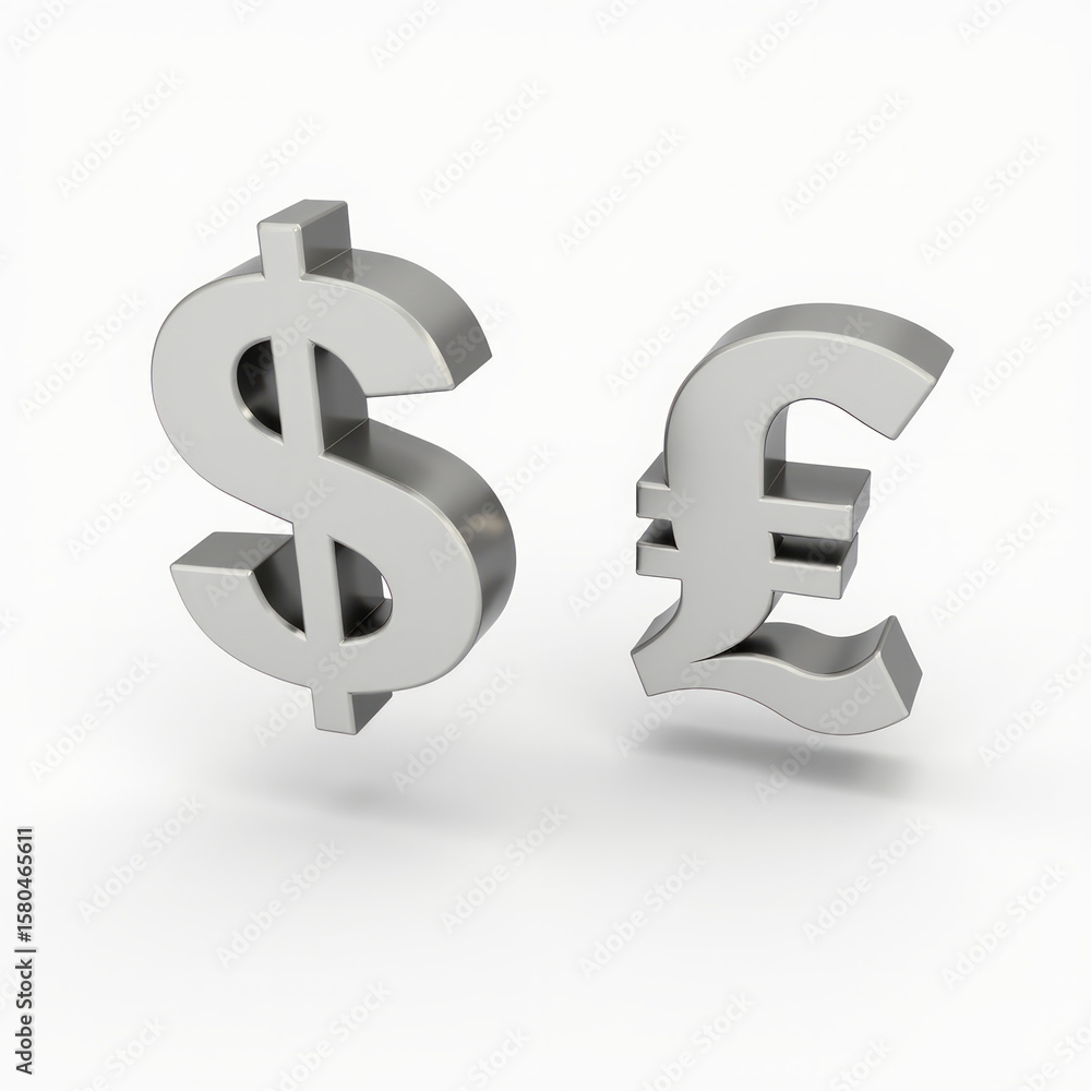 3D Floating Currency Exchange Symbols USD GBP EUR JPY in Bold Letters 3D Floating Currency Exchange Symbols USD GBP EUR JPY in Bold Letters
