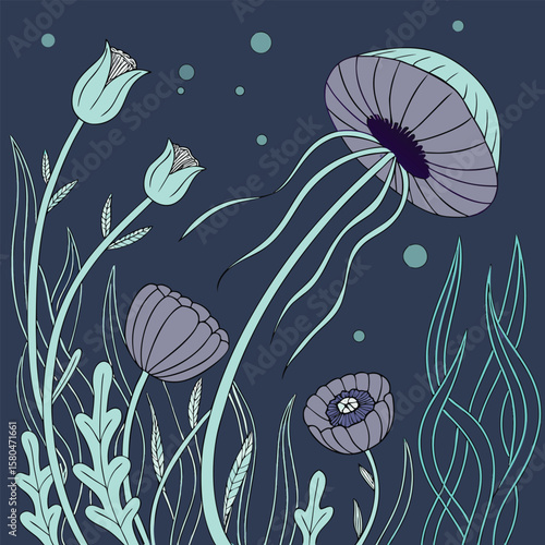 deep ocean poppies with glowing plankton indigo a 1.eps