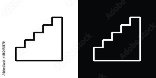 Tableau sur toile Stairs icon with Editable stroke. Pixel perfect.
