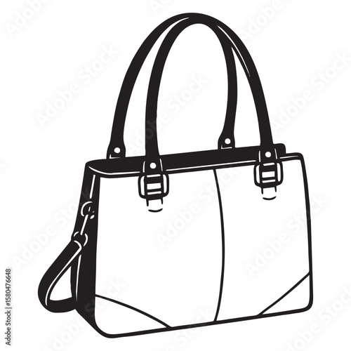 silhouette photo of a tote bag with a white background