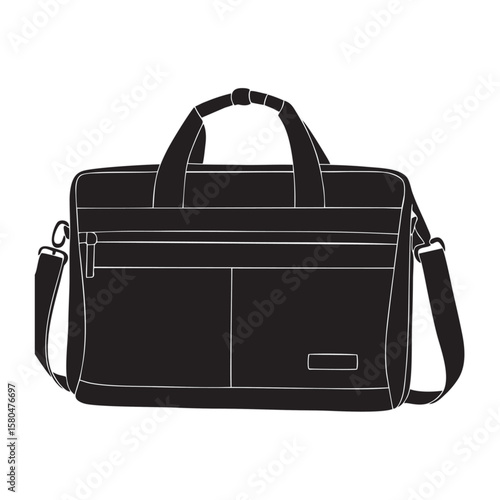 silhouette photo of a tote bag with a white background