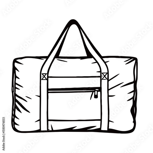 silhouette photo of a tote bag with a white background