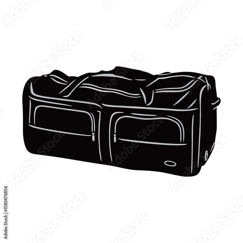 silhouette photo of a tote bag with a white background