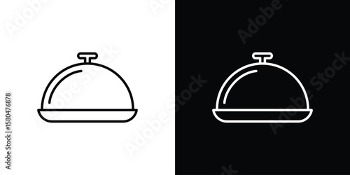 Restaurant Tray icon with Editable stroke. Pixel perfect.