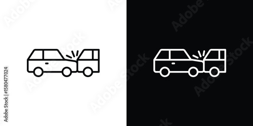 Konstfotografi Rear end collision icon with Editable stroke. Pixel perfect.