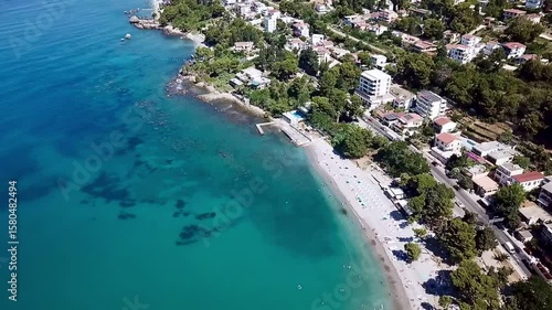 Wallpaper Mural A drone video from above of the coastline of Susanj in Montenegro Torontodigital.ca