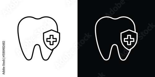 Bild auf Leinwand Dental insurance icon with Editable stroke. Pixel perfect.