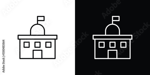 Quadro su tela City hall icon with Editable stroke. Pixel perfect.