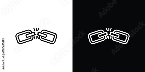 Slika na platnu Broken link icon with Editable stroke. Pixel perfect.