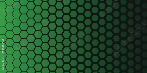 modern green hexagon pattern on black background for banner and poster