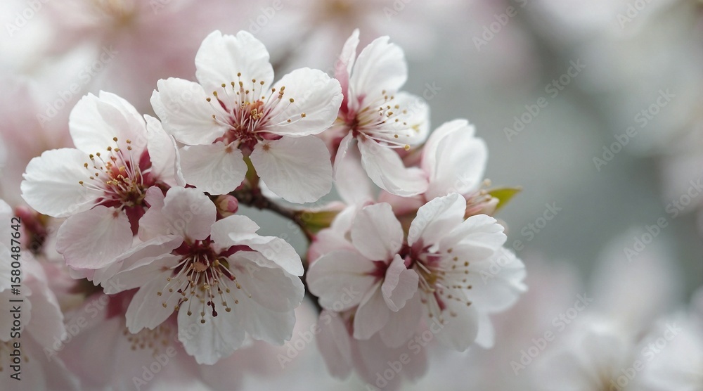 Fototapeta premium Soft Focus Pastel Pink and White Cherry Blossoms