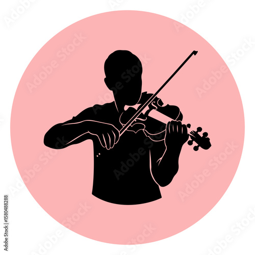 Silhouette of a person playing the violin