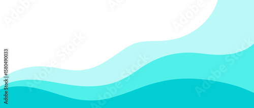 Sea emerald ocean waves, abstract background, flat design, vector illustration. Background wavy background for banners, decorations, and covers with space for text. Graphic element of the water bend